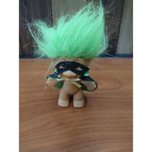 1990's russ troll 3 inch cloaked doll w/mask green
